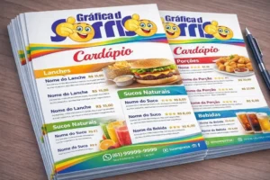 Impressão de Banner em Ceilândia DF 7 Cardápios para Restaurantes
